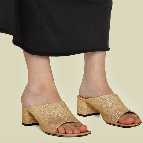NEW DRIES VAN NOTEN GOLD GLITTER MULE SANDALS - Picture 13 of 13